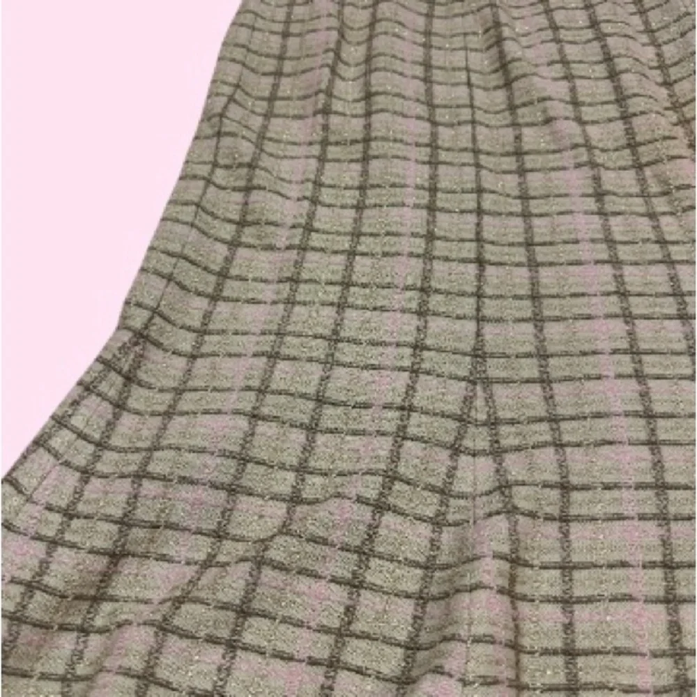 St. John Collection Plaid A-Line Skirt - worn once, perfect, metallic tweed - Picture 3 of 5